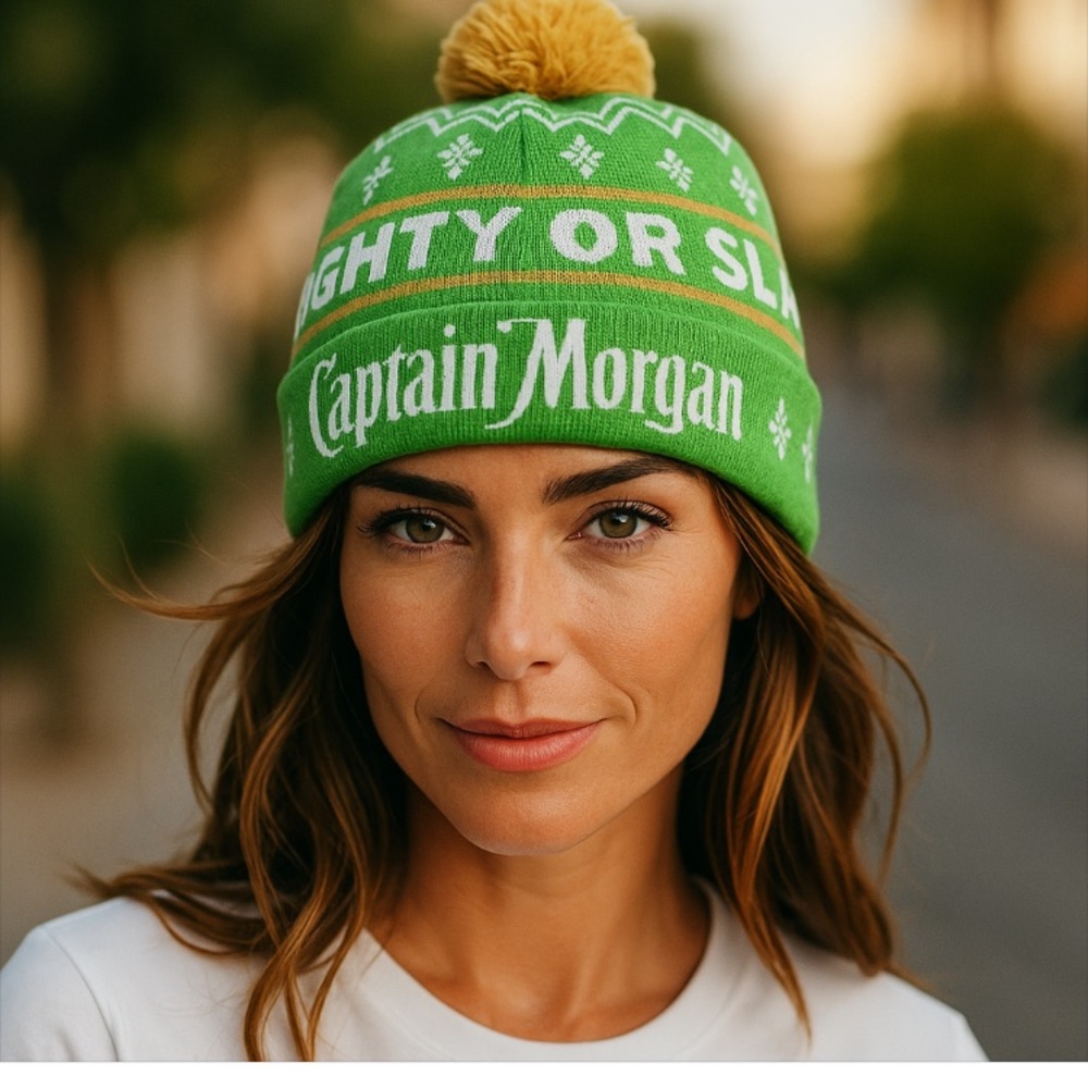 Captain Morgan Knit Beanie Football Varsity